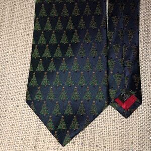 Hallmark Winter Green Christmas Tree Silk Tie